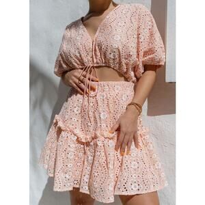 Atikshop Mini Dress for Women Floral Cut Out Size M